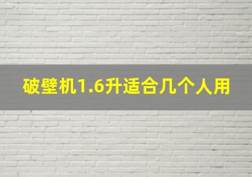 破壁机1.6升适合几个人用