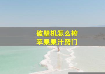 破壁机怎么榨苹果果汁窍门