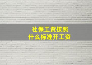 社保工资按照什么标准开工资