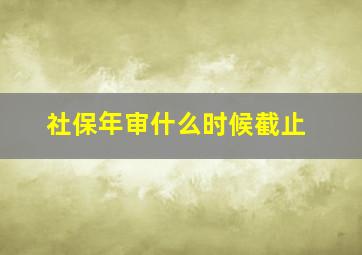 社保年审什么时候截止