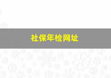 社保年检网址