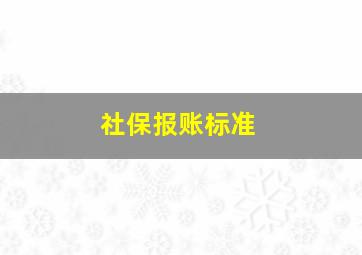 社保报账标准