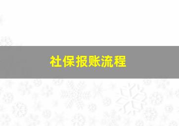 社保报账流程