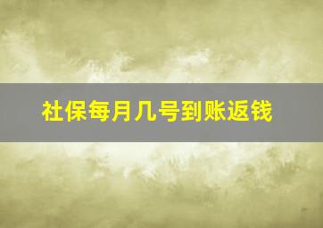 社保每月几号到账返钱