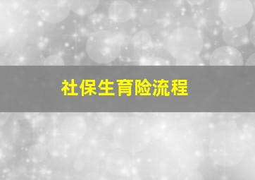 社保生育险流程