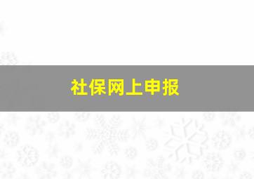 社保网上申报