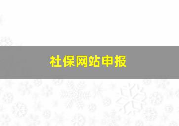 社保网站申报