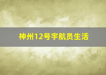 神州12号宇航员生活