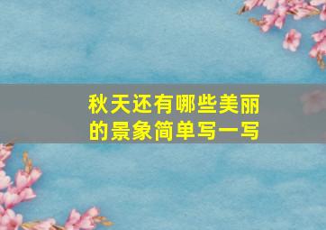 秋天还有哪些美丽的景象简单写一写