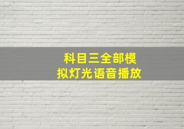 科目三全部模拟灯光语音播放