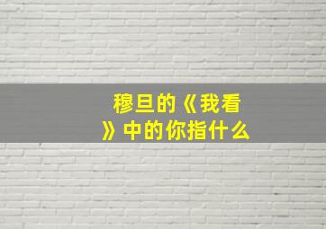 穆旦的《我看》中的你指什么