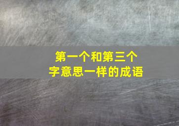 第一个和第三个字意思一样的成语