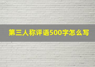 第三人称评语500字怎么写