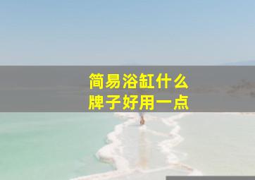 简易浴缸什么牌子好用一点