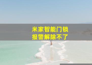 米家智能门锁报警解除不了