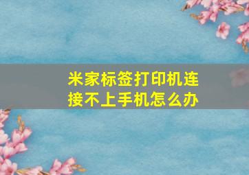 米家标签打印机连接不上手机怎么办