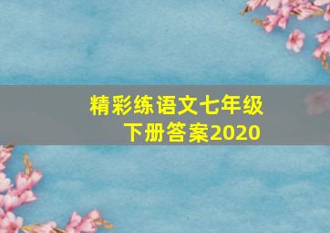 精彩练语文七年级下册答案2020