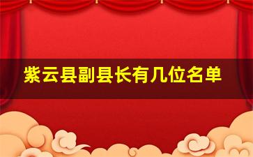 紫云县副县长有几位名单