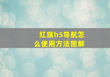 红旗h5导航怎么使用方法图解