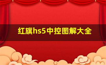 红旗hs5中控图解大全