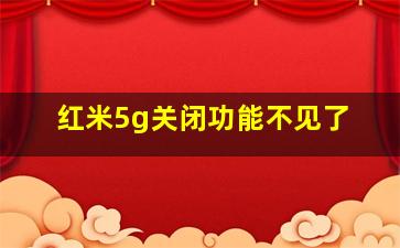 红米5g关闭功能不见了