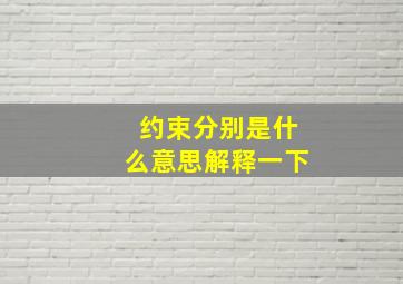 约束分别是什么意思解释一下