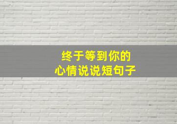 终于等到你的心情说说短句子