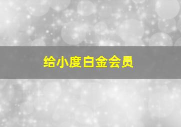 给小度白金会员