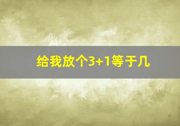 给我放个3+1等于几