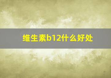 维生素b12什么好处