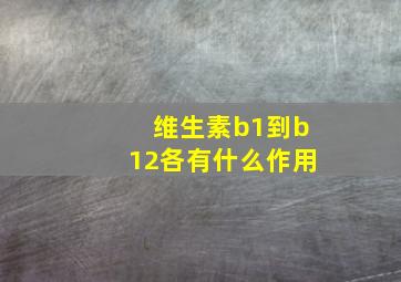 维生素b1到b12各有什么作用