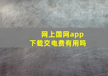 网上国网app下载交电费有用吗