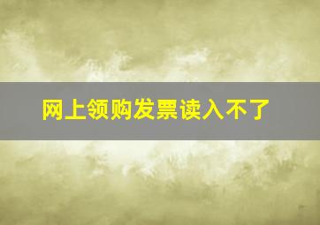 网上领购发票读入不了