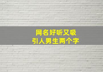 网名好听又吸引人男生两个字