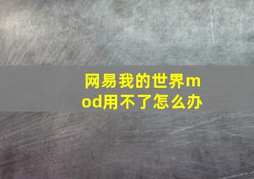 网易我的世界mod用不了怎么办