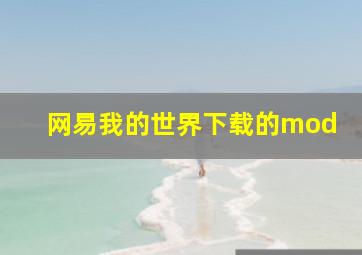 网易我的世界下载的mod