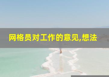 网格员对工作的意见,想法