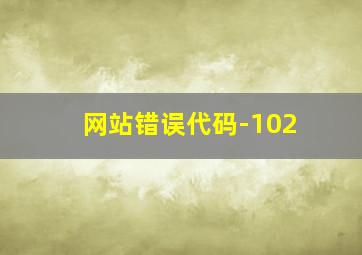 网站错误代码-102