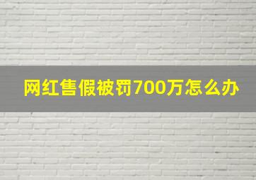 网红售假被罚700万怎么办