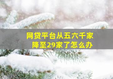 网贷平台从五六千家降至29家了怎么办