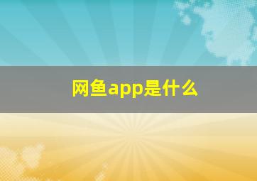 网鱼app是什么