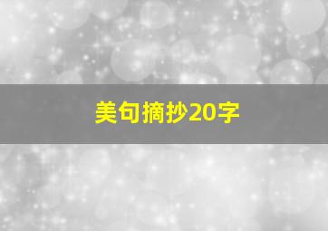 美句摘抄20字