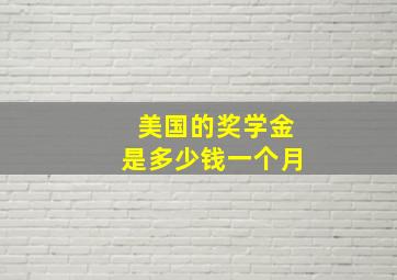 美国的奖学金是多少钱一个月