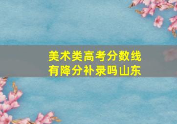 美术类高考分数线有降分补录吗山东