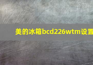 美的冰箱bcd226wtm设置