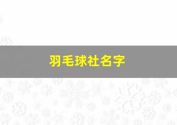 羽毛球社名字