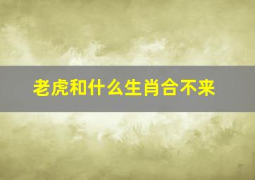 老虎和什么生肖合不来