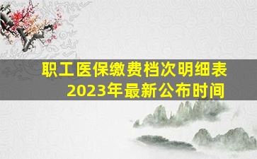 职工医保缴费档次明细表2023年最新公布时间