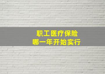 职工医疗保险哪一年开始实行