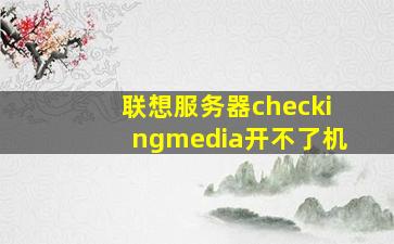 联想服务器checkingmedia开不了机